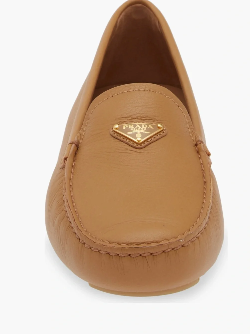 Prada Triangle Logo Driving Loafer Women 41 US 11 gently used  camel brown